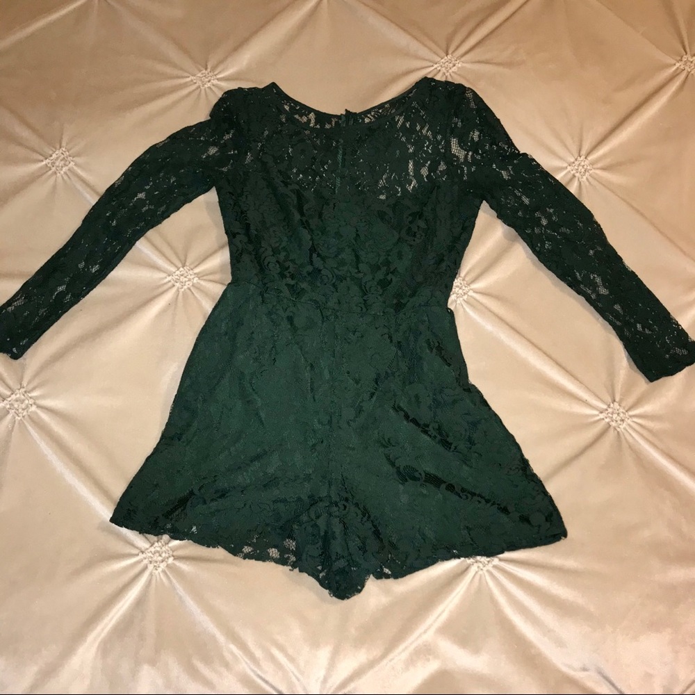 BB DAKOTA Lace Romper - Emerald